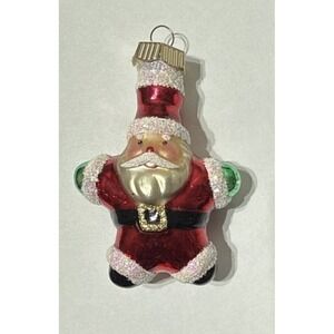 Christopher Radko Celebrations Glass Christmas Ornament Santa 3 Inch